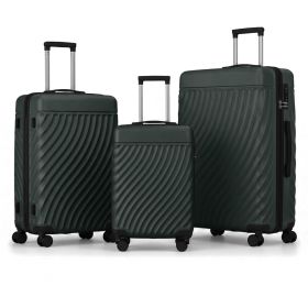 3-Piece ABS Hardshell Luggage Set, Lightweight Durable Suitcases with 4 Silent Spinner Wheels, TSA Lock & Scratch-Resistant Surface, 20"/24"/28"