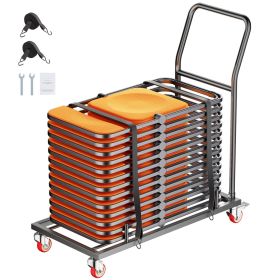 Folding Chair Rack, 300 LBS Capacity, L-shape Horizontal Placement Chair Cart for 25 Chairs