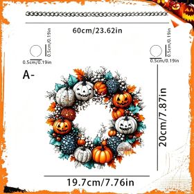 Halloween New Hot Selling Riding Broom Magical Witch Creative Wooden Printing Doors and Windows Garden Hanging Decoration (Color: 30, size: 30*30*0.5)
