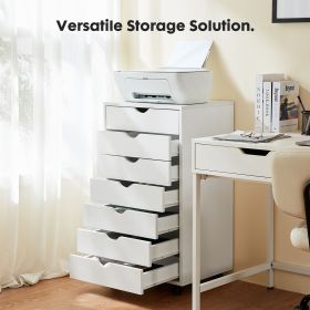 Storage Cabinet Dressers with Wheels Mobile Organizer Drawers for Office, Bedroom, Home (Color: White/7 Drawers)