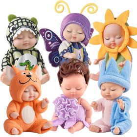 Cute Sleeping Baby Doll Set, Animal Themed Plush Doll Collection, Soft Plush Outfit Mini Collectible Figure Toy (style: ZR051 Prince Series)