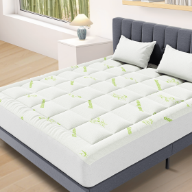 Mattress Protector, Thickened Mattress Pad with Bamboo Fiber Viscose Filling (size: QUEEN)