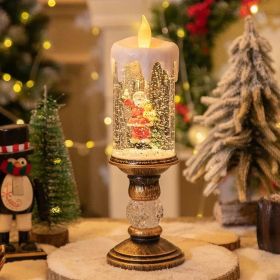 Flameless Vintage Christmas Lights LED Decorative Table Lamps Electronic Christmas Night Lights For Home Outdoor Porch and Christmas Table Center (category: Santa Claus Lamp Brushing gold and waving at the elderly)